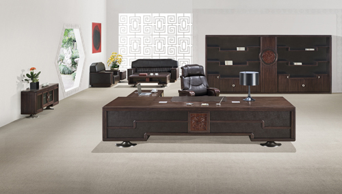 Office Desk|Complete Set Office Furniture|Office Furniture|High-grade Executive Desk|实木大班台|实木大班桌|大班台|大班桌|总裁台|总经理台 CG-P2N361