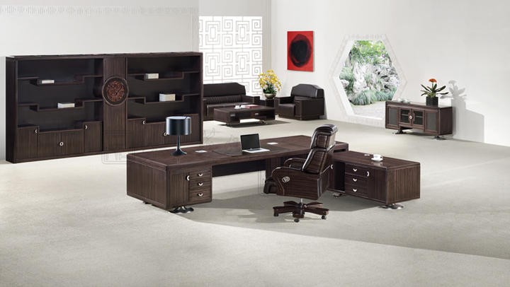 Office Desk|Complete Set Office Furniture|Office Furniture|High-grade Executive Desk|实木大班台|实木大班桌|大班台|大班桌|总裁台|总经理台